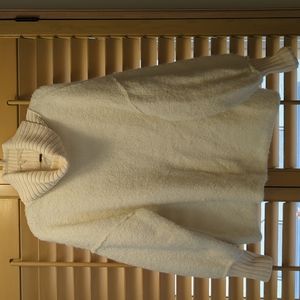 Free People White Sherpa Chunky Sweater